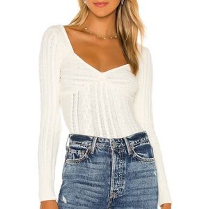 Fallone sweater in cream. Revolve